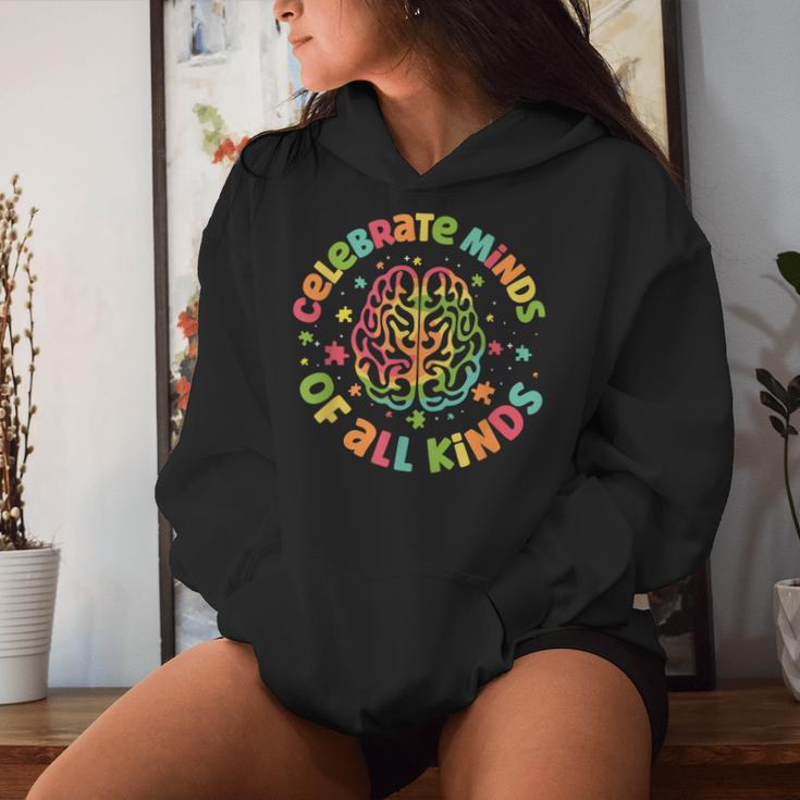 Celebrate Minds Of All Kinds Autism Awareness Women Hoodie Gifts for Her