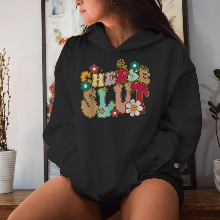 Cheese Slut Groovy Christmas Sarcastic Saying Women Women Hoodie Gifts for Her