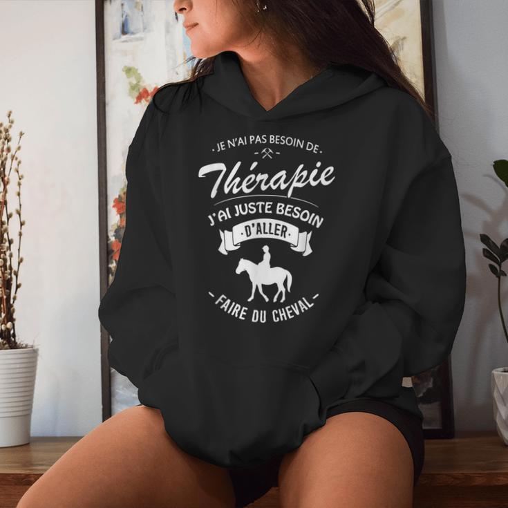 Je Peux Pas J'ai Cheval Chevaux S Équitation Sweat à capuche oversize pour femme avec imprimé dans le dos