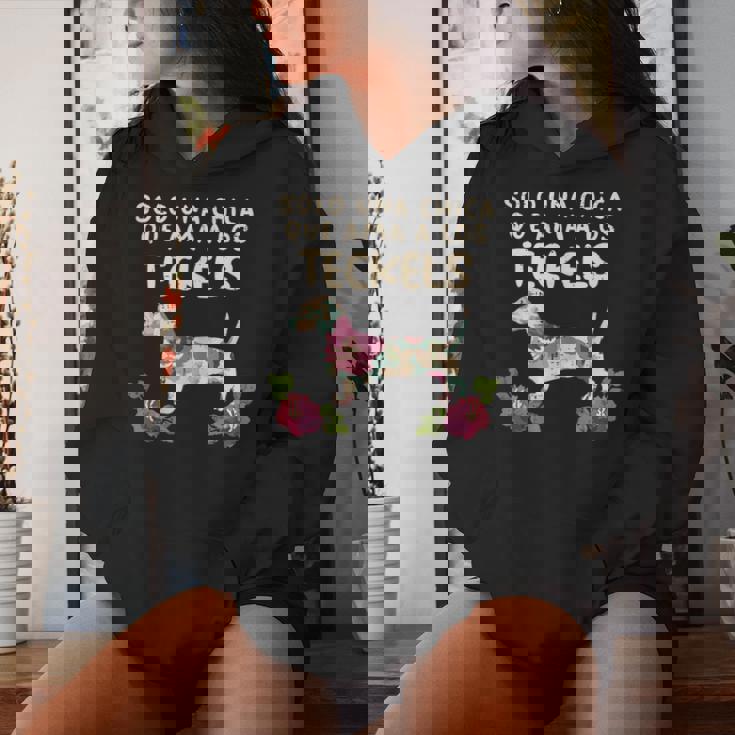 Chica Amor Teckel Perro Floral Lindo Dachshund Regalo Sudadera con capucha para mujer Regalos para ella