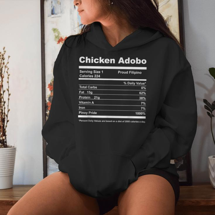 Chicken Adobo Nutrition Facts Filipino Pride Women Hoodie Gifts for Her