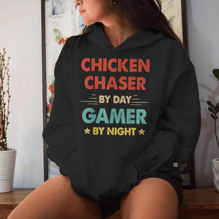 Chicken Chaser By Day Gamer By Night Women Hoodie Gifts for Her