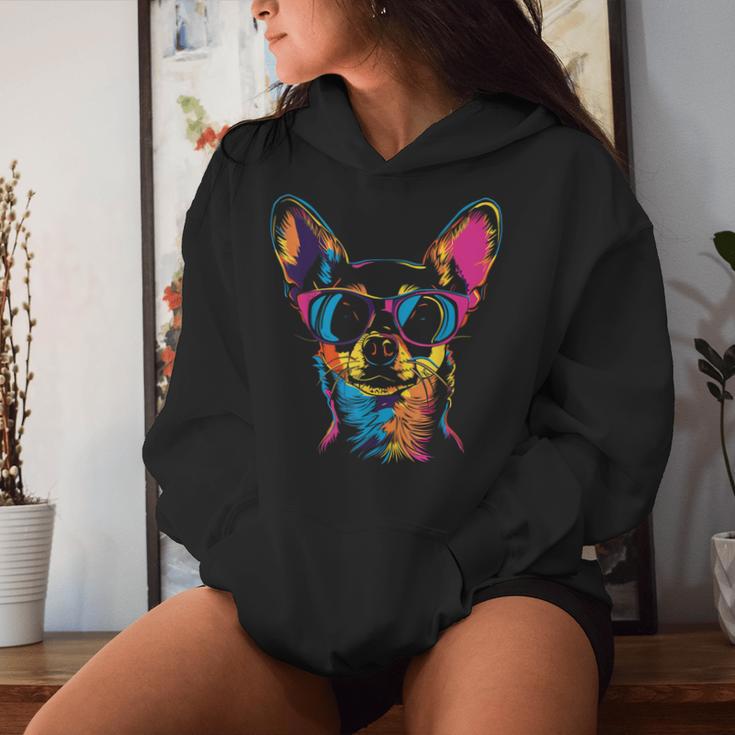 Chihuahua Sonnenbrille Lustig Hund Mama Papa Kapuzenpullover für Damen Geschenke für Sie