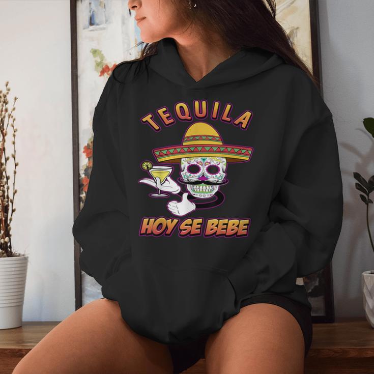 Cinco De Mayo Skull Sombrero Tequila Hoy Se Bebe Women Hoodie Gifts for Her