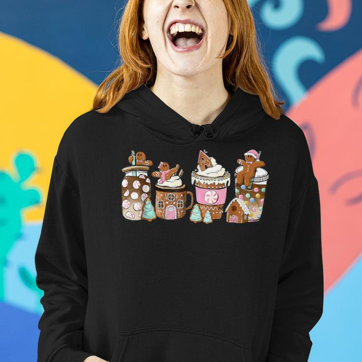 Coffee Christmas Gingerbread Pink Latte Cozy Winter Women Hoodie Gifts for Her