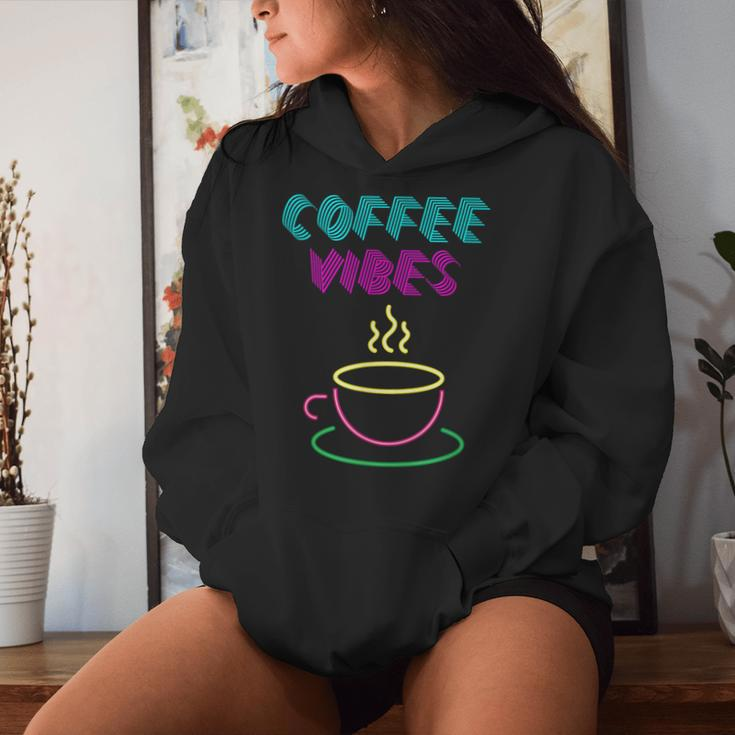 Coffee Vibes Groovy 80'S Eighties Retro Vintage Latte Cafe Women Hoodie Gifts for Her