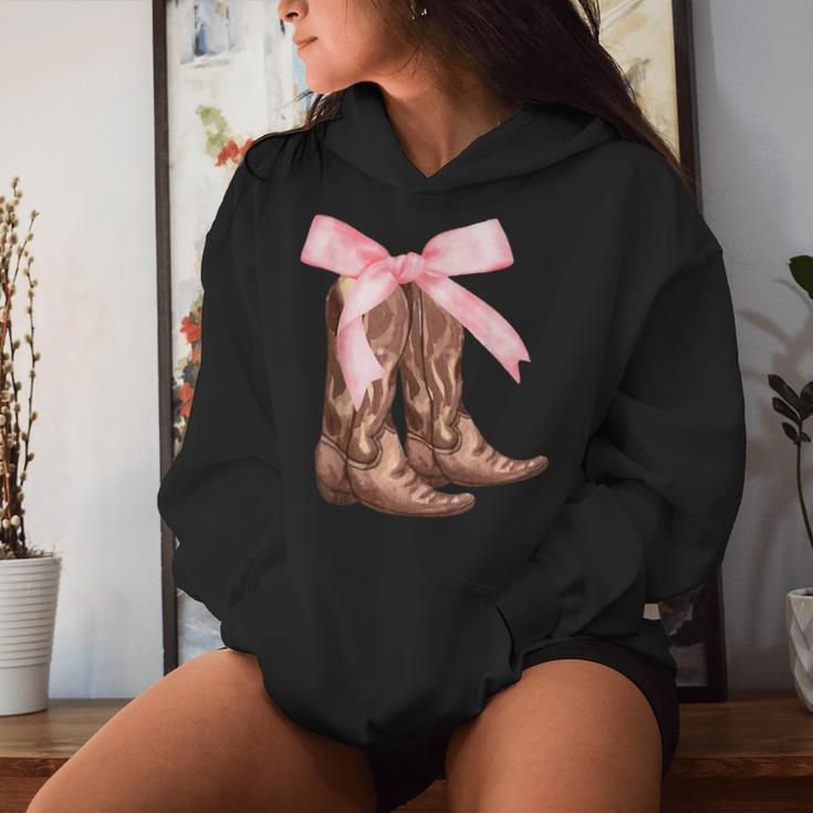 Coquette Pink Bow Cowboy Boots Cute Y2k N Girls Women Women Hoodie Gifts for Her