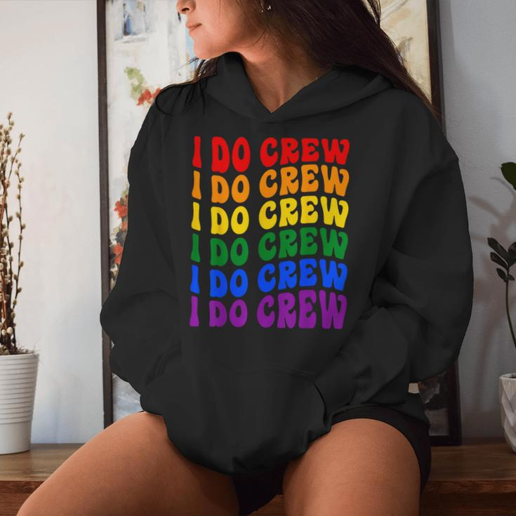 I Do Crew Bride Squad Lgbt Groovy Bachelorette Party Women Hoodie Gifts for Her