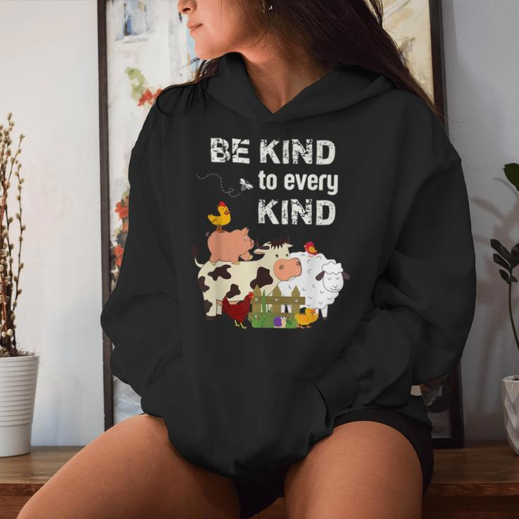 Cute Be Kind To Every Kind Animal Lover Vegetarian Women Hoodie Gifts for Her