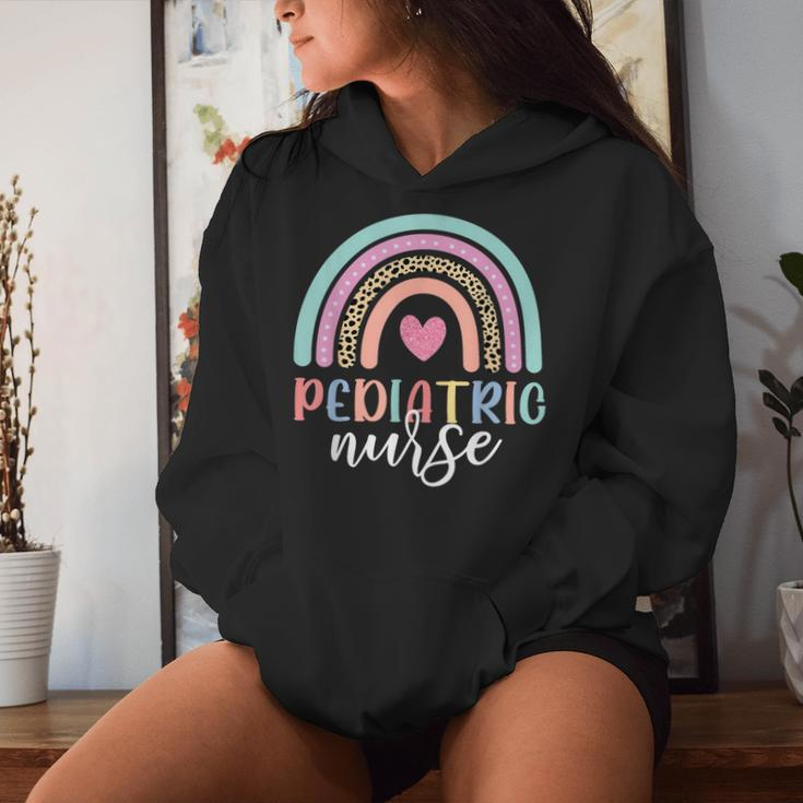 Cute Pediatric Nure Peds Nurse Nursing School Team Rainbow Women Hoodie Gifts for Her