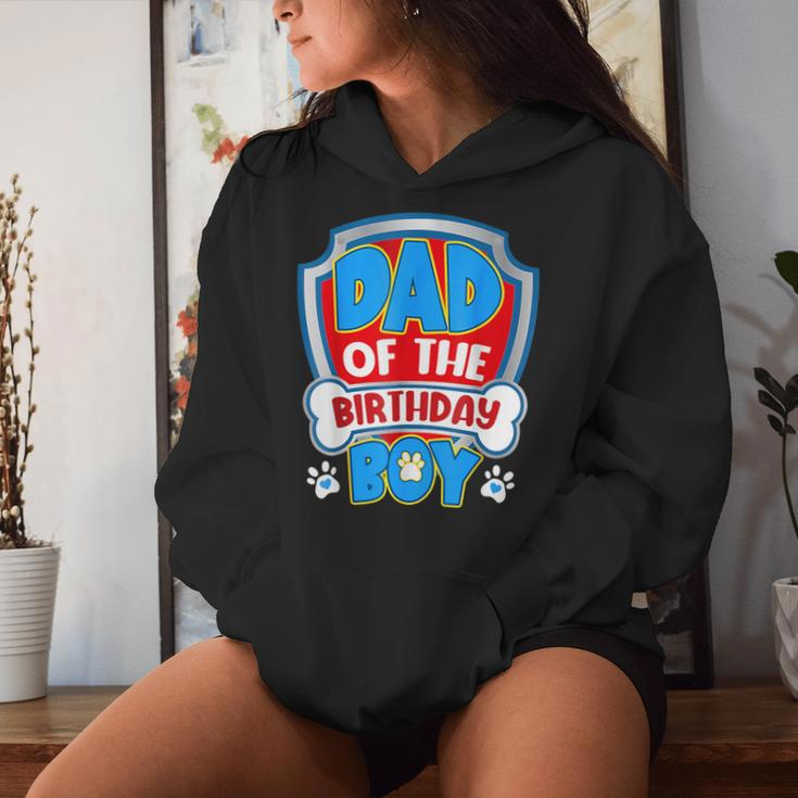 Dad And Mom Of The Birthday Boy Dog Paw Family Matching Women Hoodie Gifts for Her