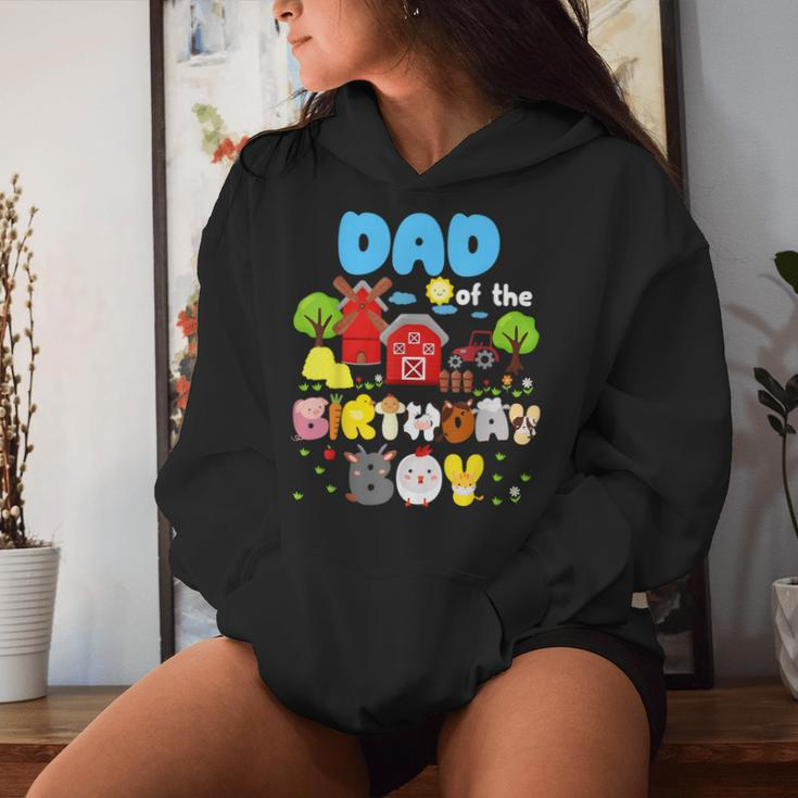 Dad And Mom Of The Birthday Boy Farm Animal Family Party Women Hoodie Gifts for Her