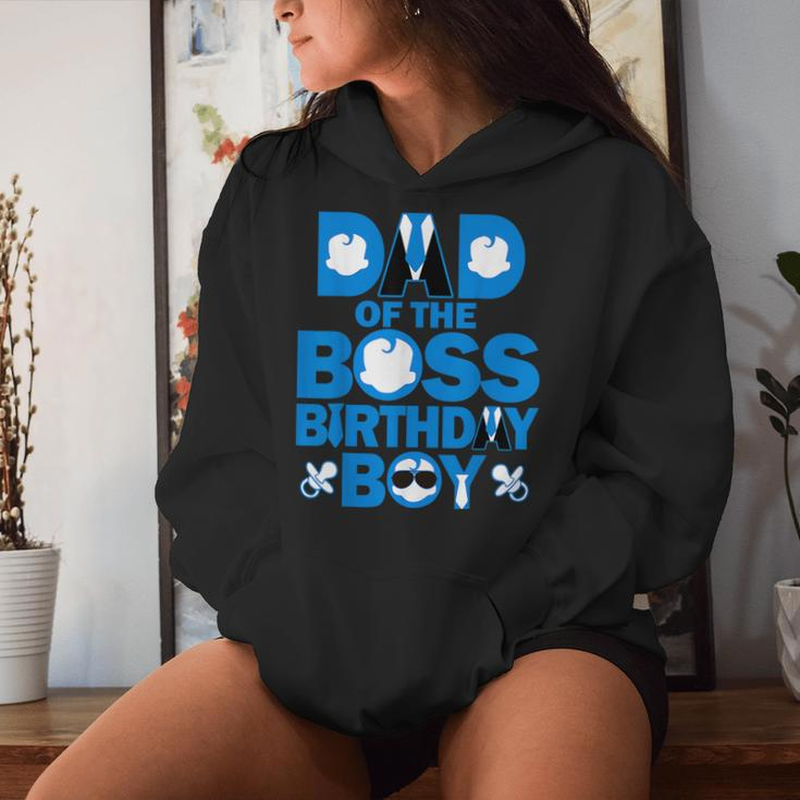 Dad And Mom Of The Boss Birthday Boy Baby Family Party Women Hoodie Gifts for Her