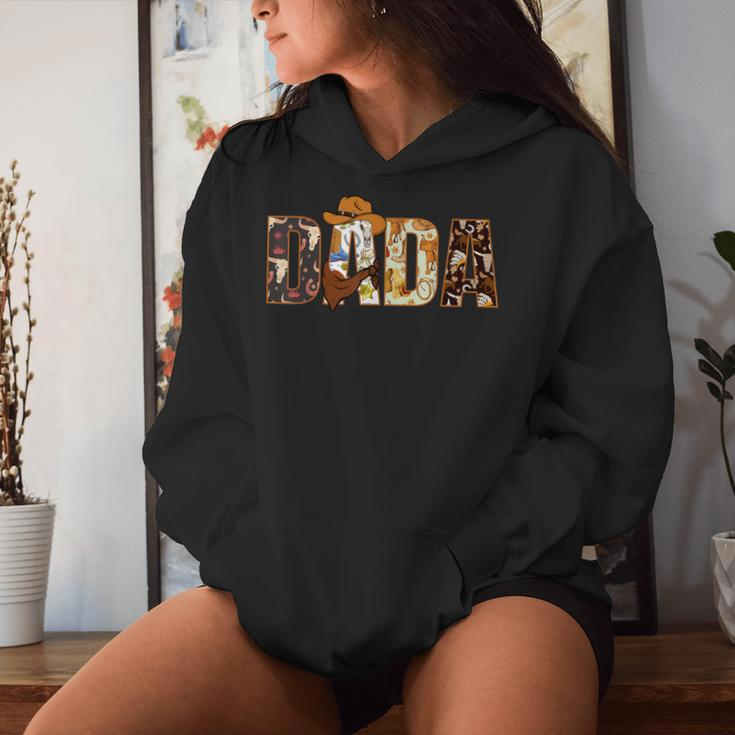 Dada Dad And Mom Birthday Boy Western Rodeo Family Matching Women Hoodie Gifts for Her