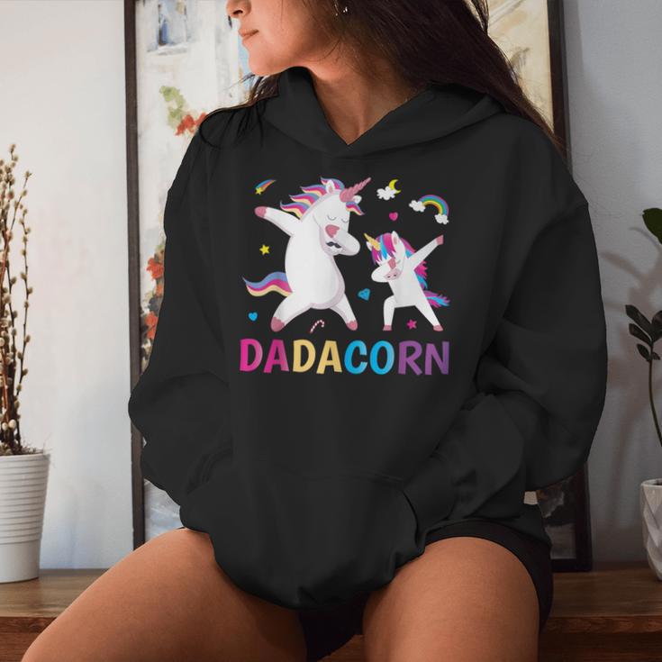 Dadacorn Dabbing Unicorn Dad From Daughter Girl Fathers Day Women Hoodie Gifts for Her