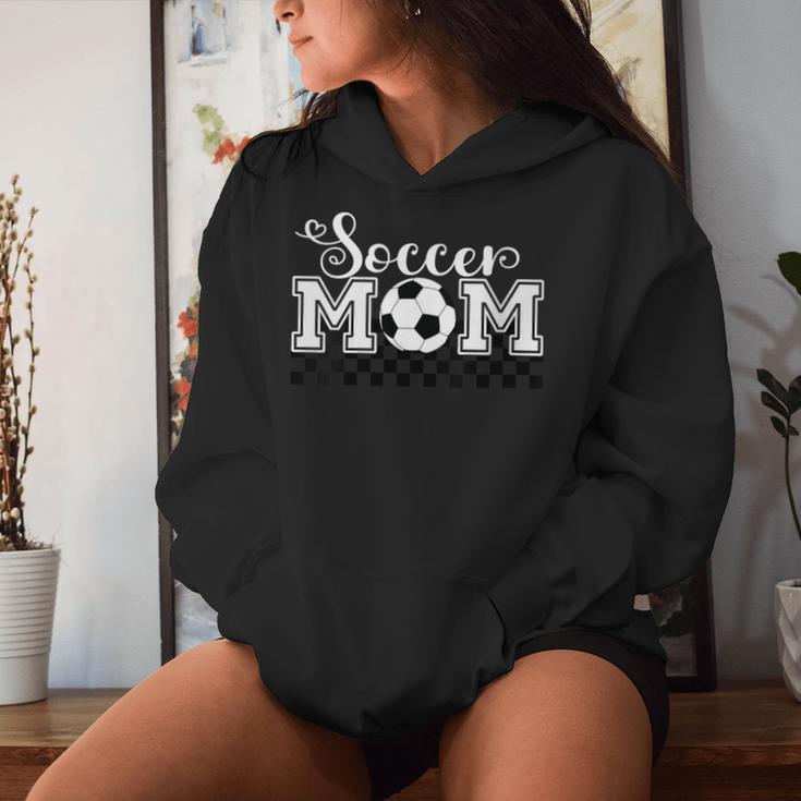 Damen Soccer Mom Soccer Mama Für Frauen Kariert Muttertag Retro Mit-Ausschnitt Kapuzenpullover für Damen Geschenke für Sie