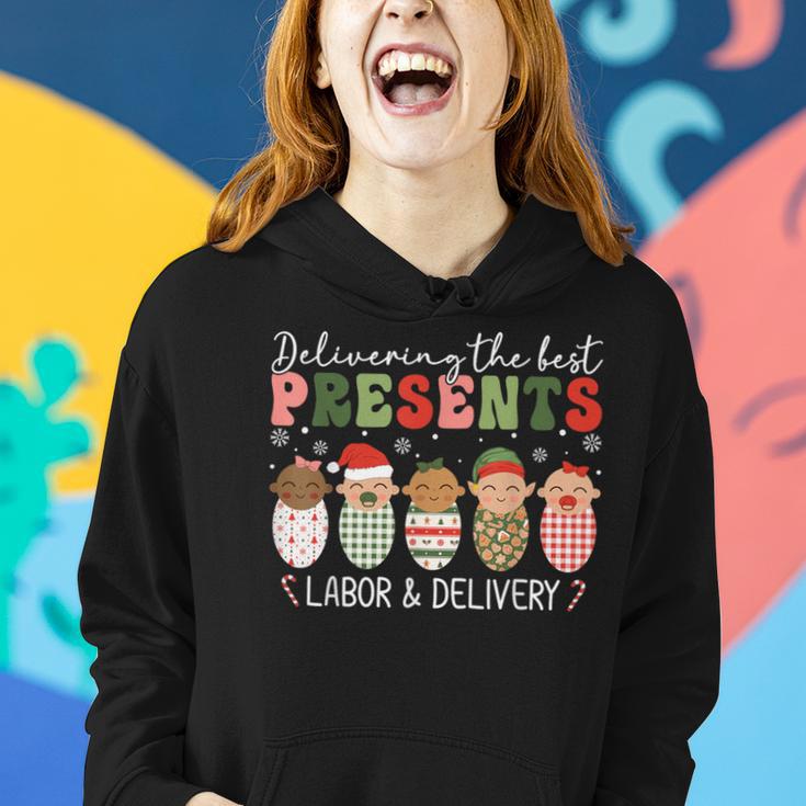 Delivering The Best Presents Labor Delivery Nurse Christmas Women Hoodie Gifts for Her