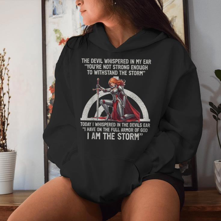 The Devil Whispered In My Ear Christian Jesus Bible Quote Women Hoodie Gifts for Her