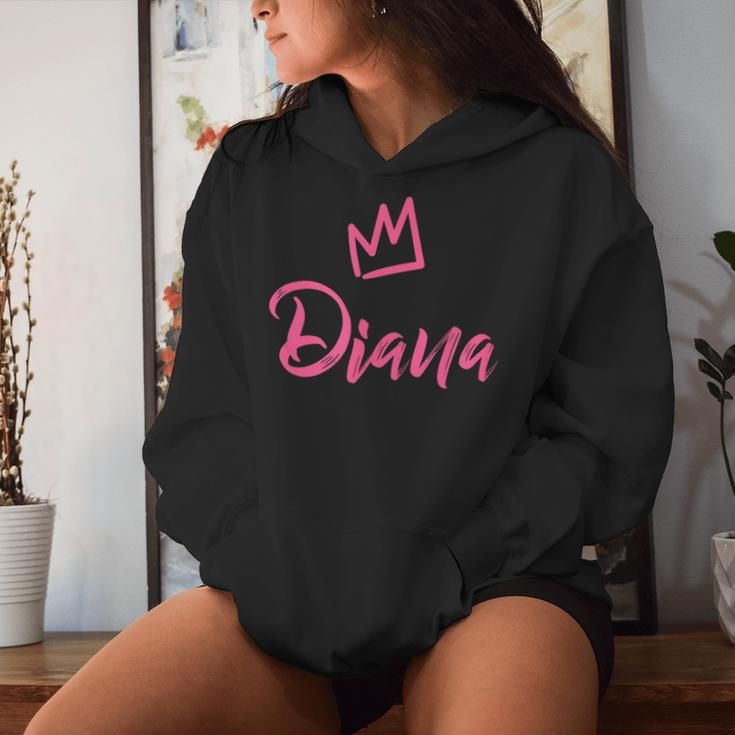 Diana The Queen Pink Crown & Name For Called Diana Women Hoodie Gifts for Her