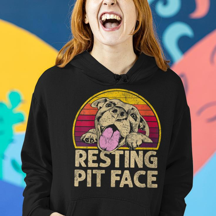 Dog Pitbull Resting Pit Face For Pitbull Lovers Women Hoodie Gifts for Her