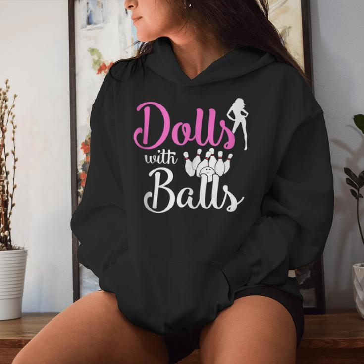 Dolls With Balls Bowling Girls Trip Team Bowler Women Hoodie Gifts for Her
