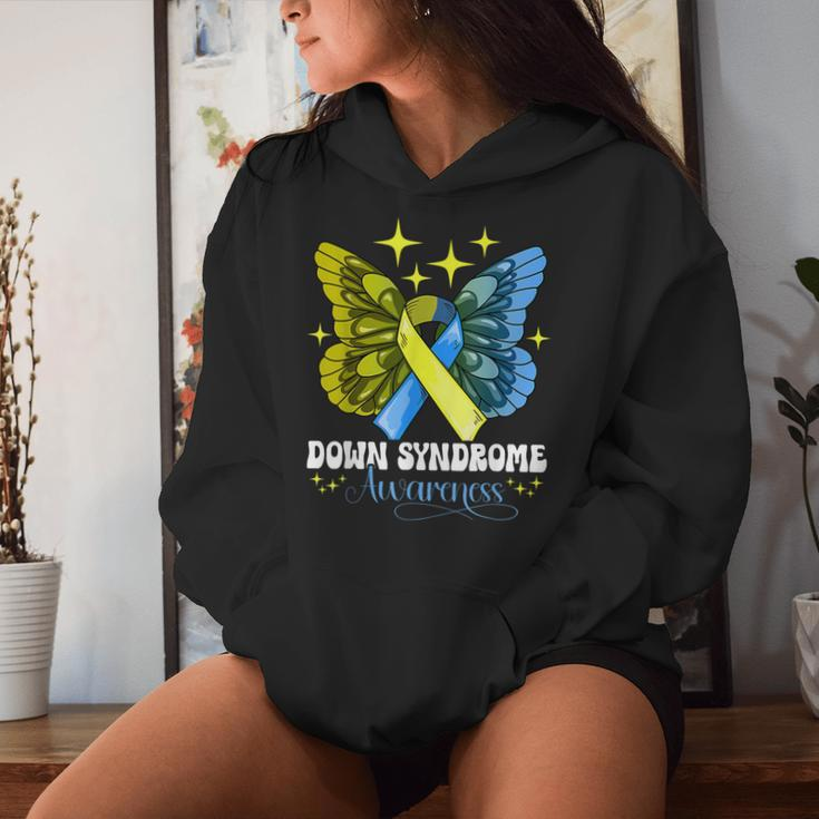 Down Syndrome Awareness Butterfly Down Syndrome Support Women Hoodie Gifts for Her
