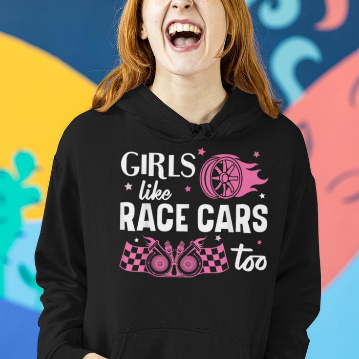 Drag Racing Race Car Girl Girls Like Race Cars Too Women Hoodie Gifts for Her