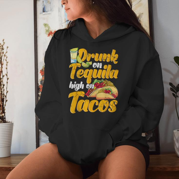 Drunk On Tequila High On Tacos Cinco De Mayo Mexican Mexico Women Hoodie Gifts for Her