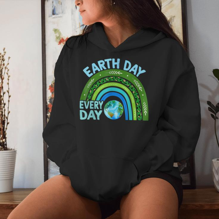 Earth Day Every Day Rainbow Earth Day Awareness Planet Women Hoodie Gifts for Her