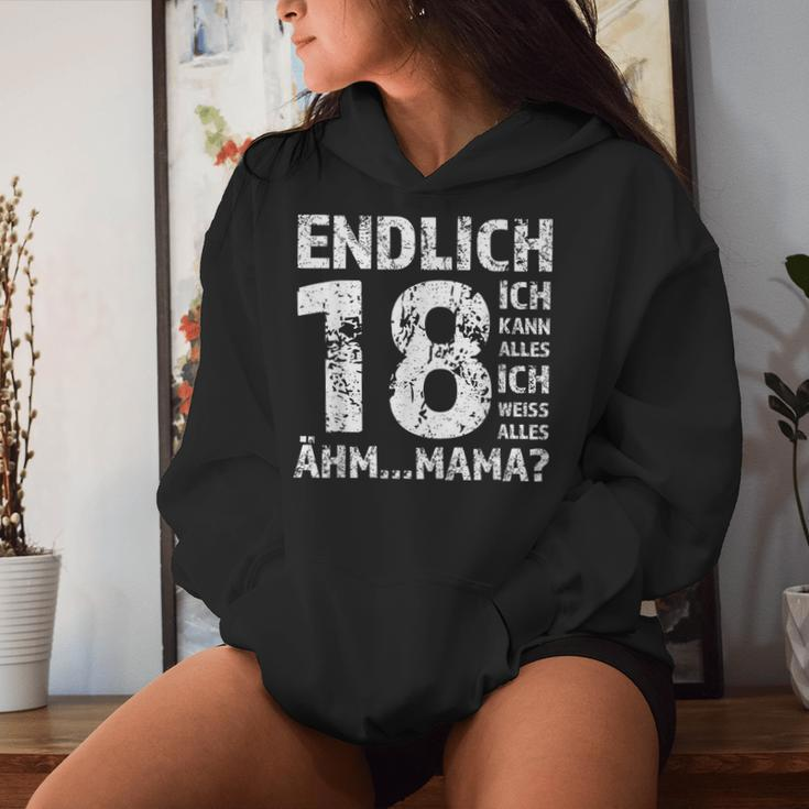 Endlich 18 Ich Kann Alles Ich Weiß Alles Ähm Mama Adult Kapuzenpullover für Damen Geschenke für Sie