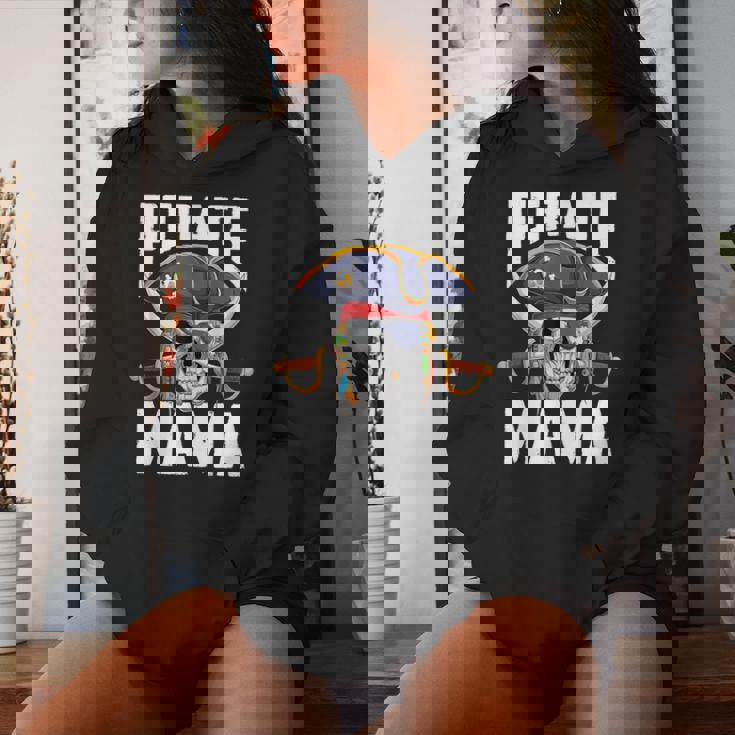 Family Skull Pirate Mama Jolly Roger Crossbones Flag Women Hoodie Gifts for Her