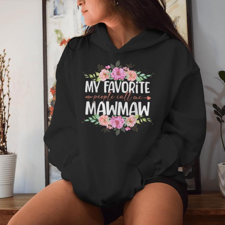 My Favorite People Call Me Mawmaw Floral Mother's Day Women Hoodie Gifts for Her