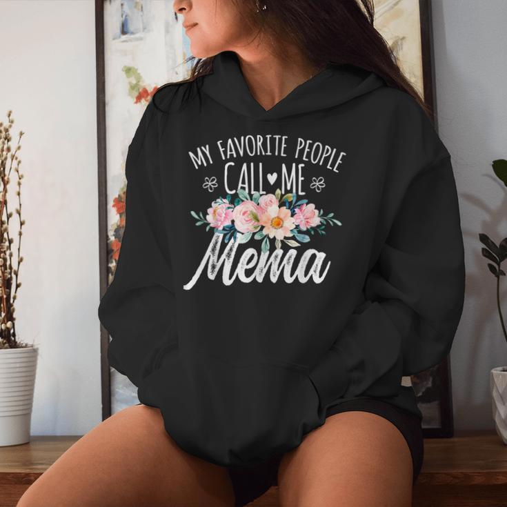 My Favorite People Call Me Mema Floral Birthday Mema Women Hoodie Gifts for Her