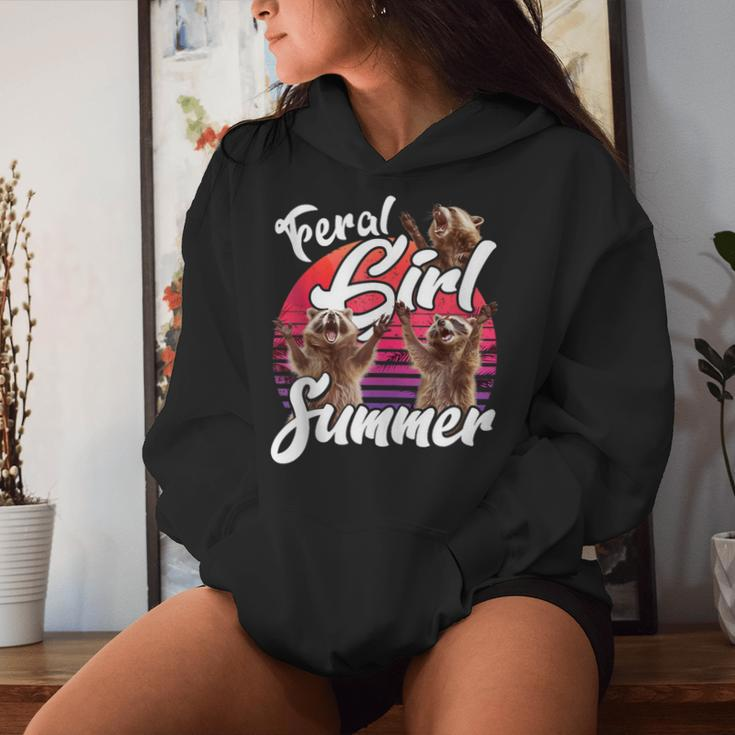 Feral Girl Summer Vintage Feral Girl Summer Raccoon Women Hoodie Gifts for Her