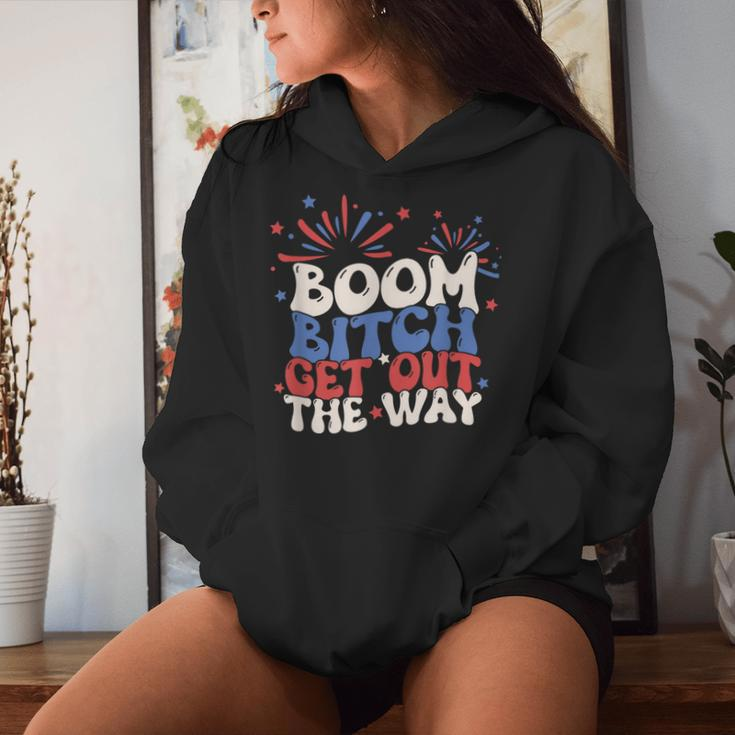 Fireworks 4Th Of July Boom Bitch Get Out The Way Groovy Women Hoodie Gifts for Her