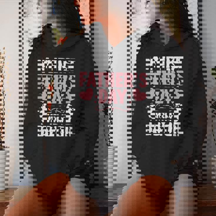 My First Fathers Day Baby Newborn Daughter Girl Women Hoodie Gifts for Her