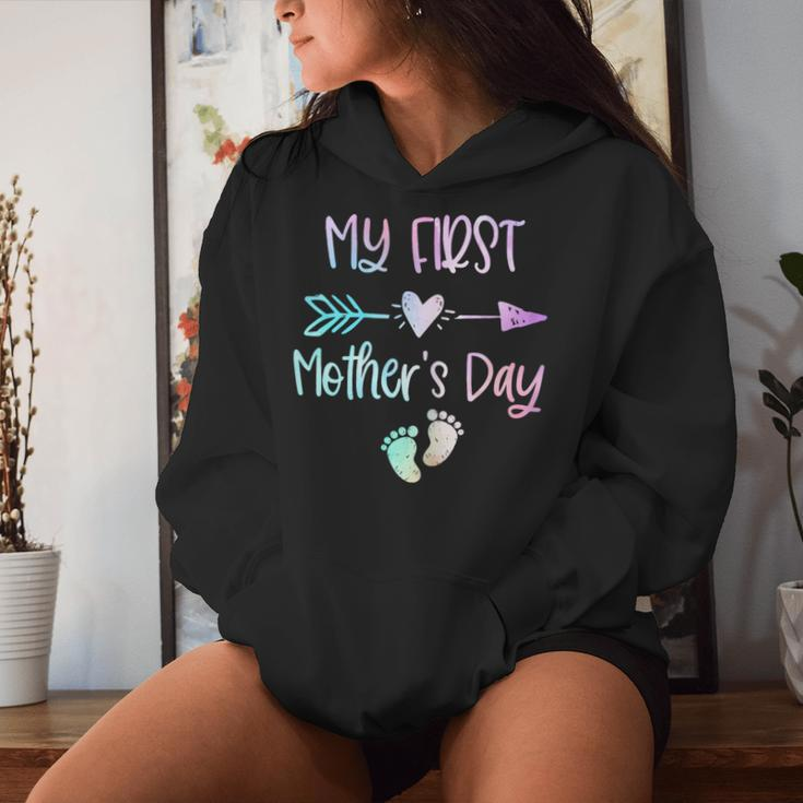 My First Mother's Day For New Mom Mother Pregnancy Tie Dye Women Hoodie Gifts for Her