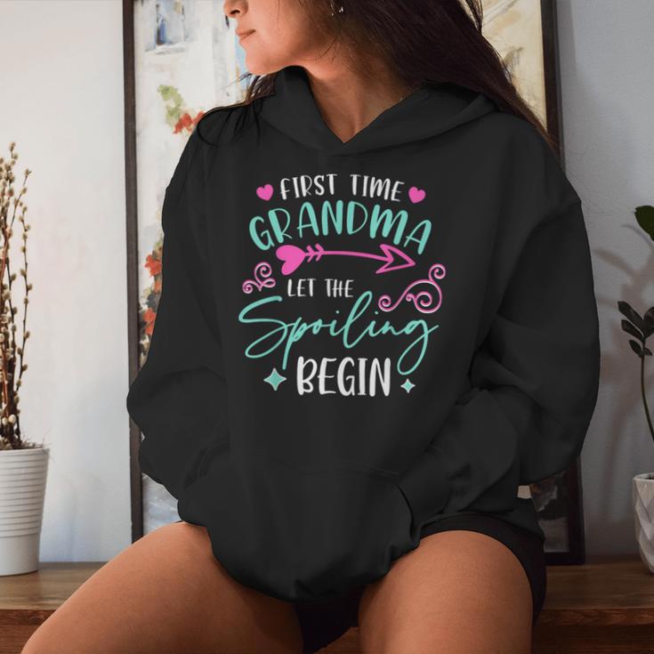 First Time Grandma Let The Spoiling Begin Mom Grandmas Day Women Hoodie Gifts for Her