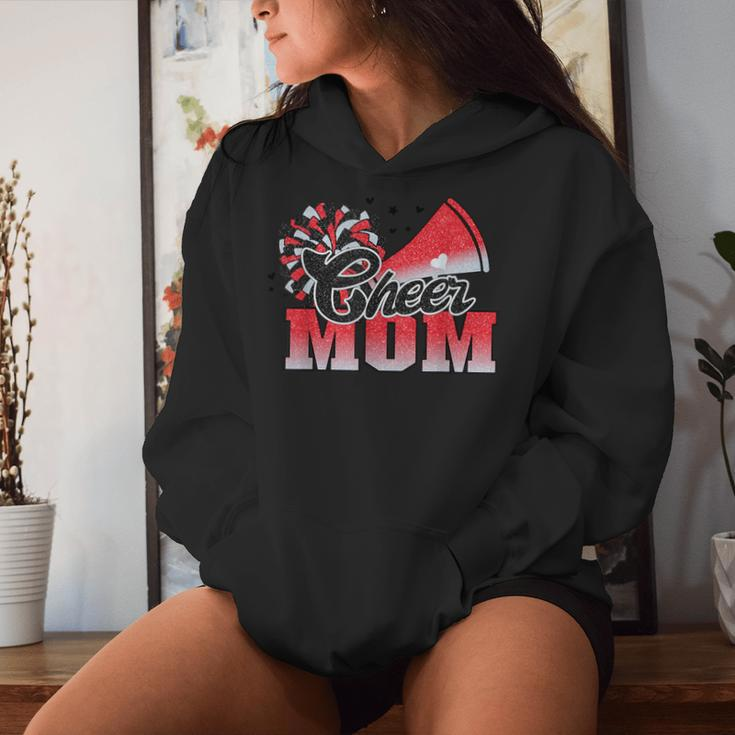 Football Cheer Mom Red Black Pom Leopard Women Hoodie Gifts for Her