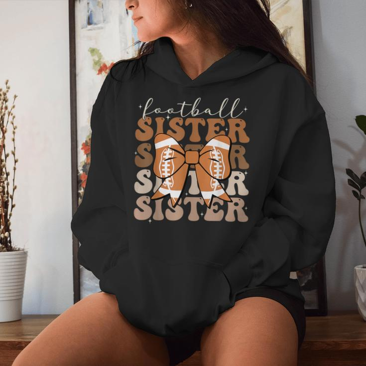 Football Sister Vintage Sport Lover Sister Mothers Da Women Hoodie Gifts for Her