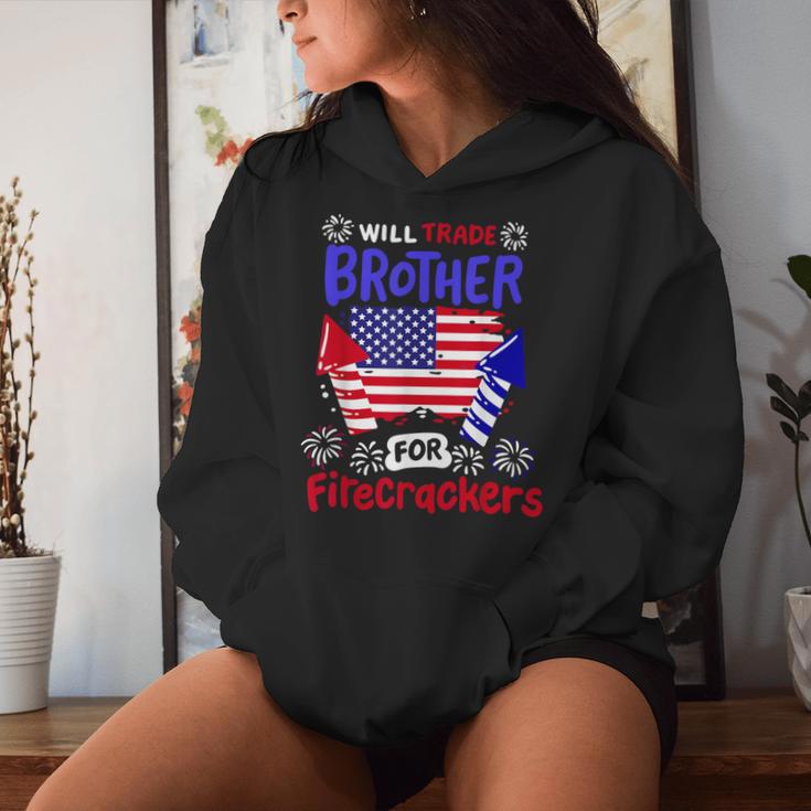 4Th Of July Will Trade Brother For Firecrackers Girls Women Hoodie Gifts for Her