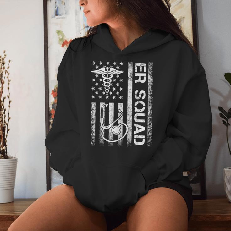 Er Nurse Doctor Emergency Room Hospital Squad Flag Us Women Hoodie Gifts for Her