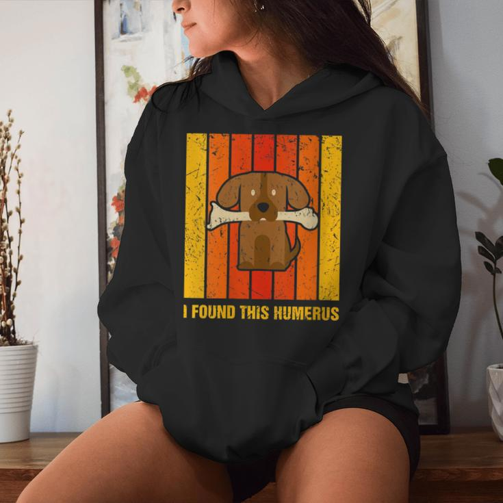 I Found This Humerus Dog Vintage Science Skeleton Bone Women Hoodie Gifts for Her