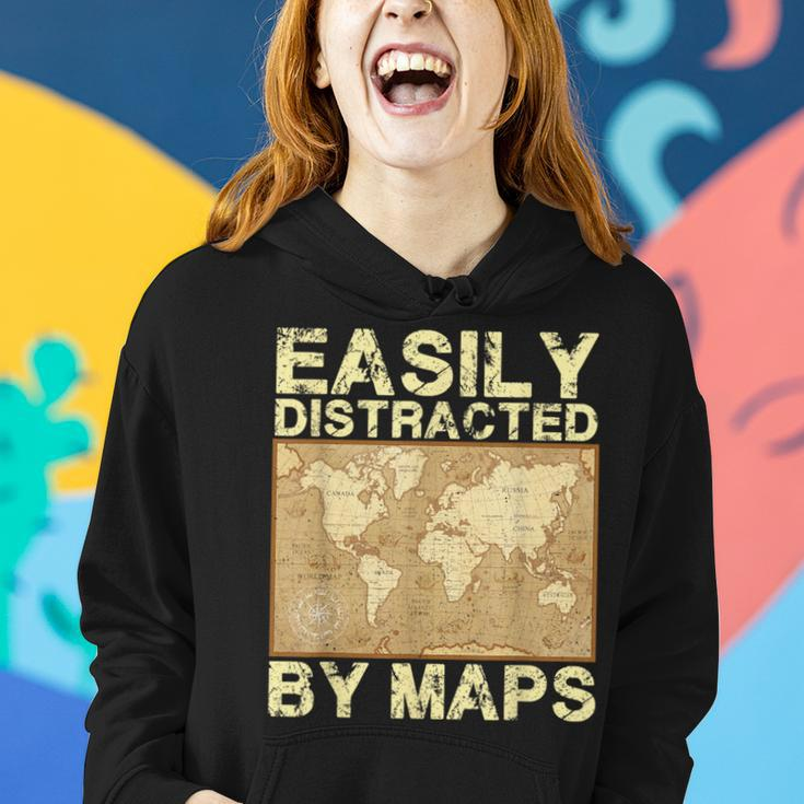 Geography Teacher Easily Distracted By Maps Women Hoodie Gifts for Her