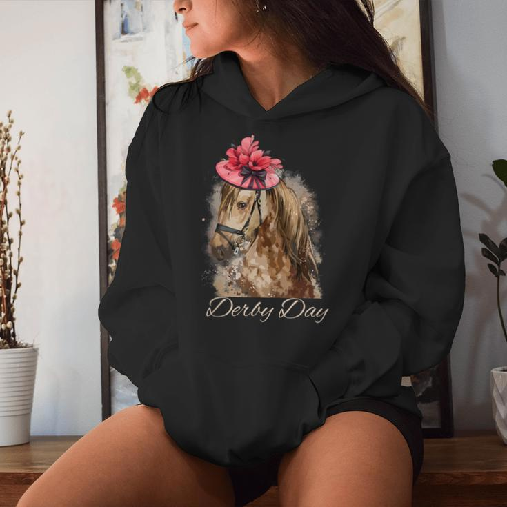 Hat Horse Racing Derby Party On Derby Day 2024 Women Hoodie Gifts for Her