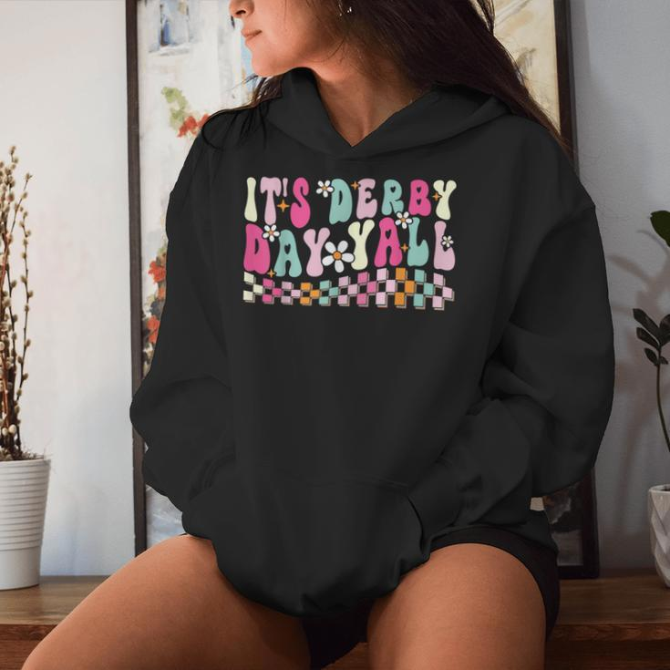 Horse Racing Groovy It's Derby Day Yall Derby Horse Women Hoodie Gifts for Her
