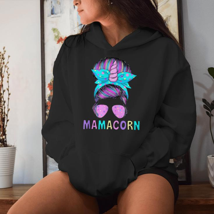 Mamacorn Unicorn Messy Bun Mom Mother's Day Girl Women Women Hoodie Gifts for Her