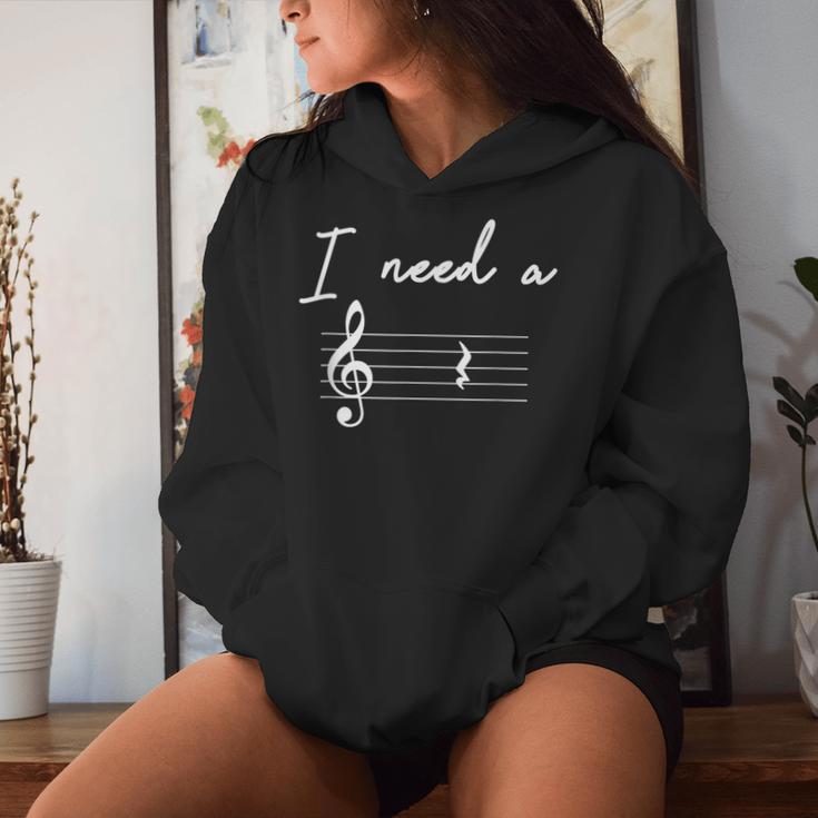 Music Teacher Music Lover Quote I Need A Break Women Hoodie Gifts for Her