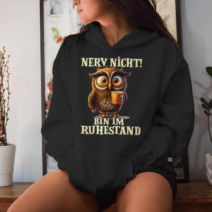 Owl With Coffee Nerv Nicht Bin Im Ruhestand Pensioner Kapuzenpullover für Damen Geschenke für Sie