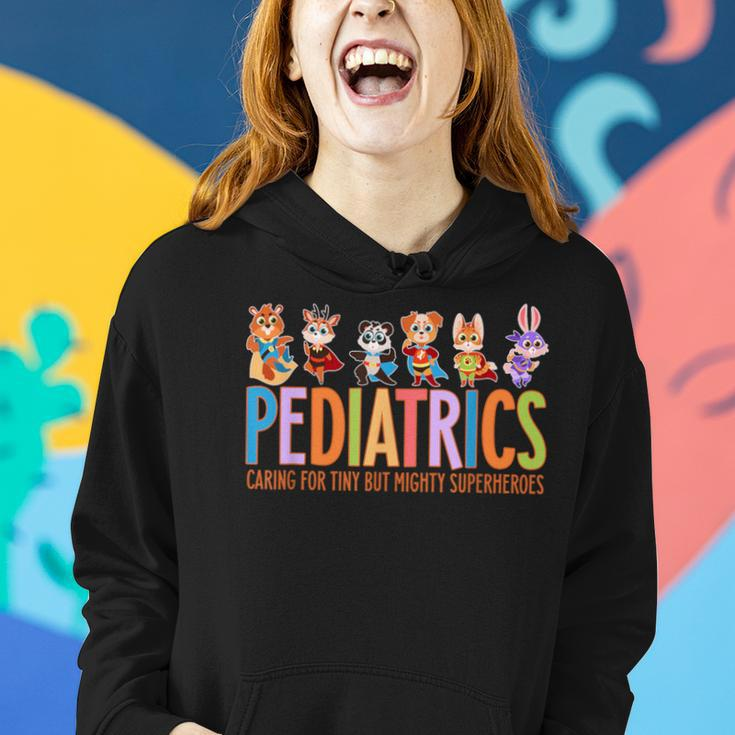 Pediatric Nurse Caring For Tiny But Mighty Superheroes Women Hoodie Gifts for Her